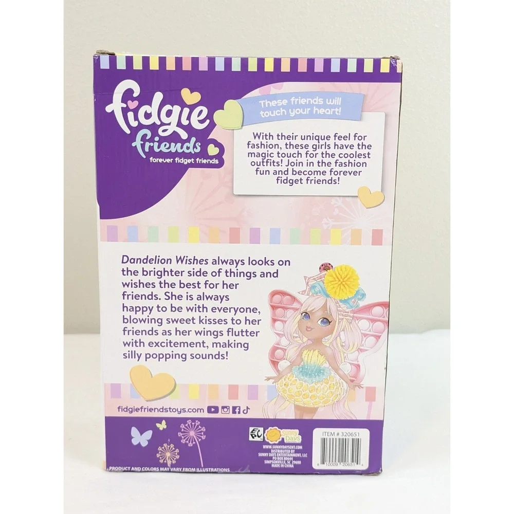 Fidgie Friends Dandelion Wishes Stress Ball Skirt Pop It Wings Fidget Toy Fairy